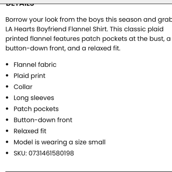 LA Hearts Pink Plaid Button Down Shirt NWT - Picture 5 of 6